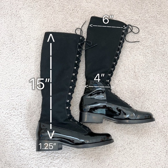 CHANEL Lace Up Knee Patent/ Suede Boots - Picture 10 of 10